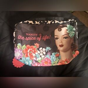 Lesportsac Floral Vanity Bag with Black and Red Accents